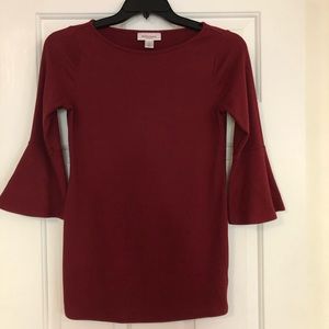 Motherhood Maternity Three Quarter Bell Sleeve Top